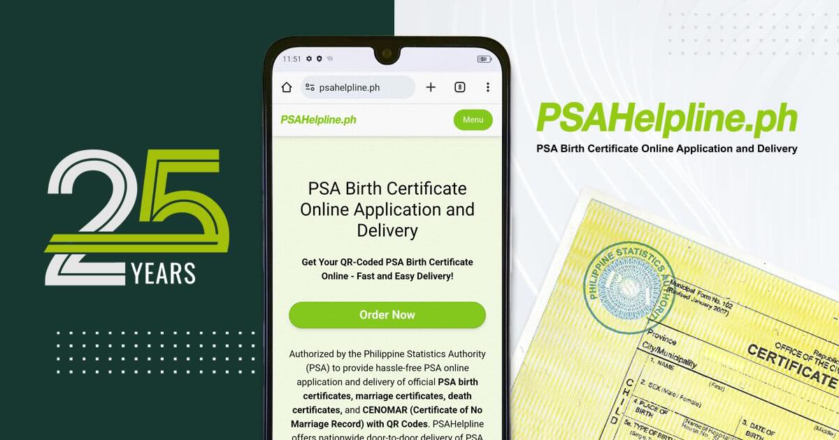 PSAHelpline.ph Celebrates 25 Years of Making PSA Certificates More Accessible for Filipinos