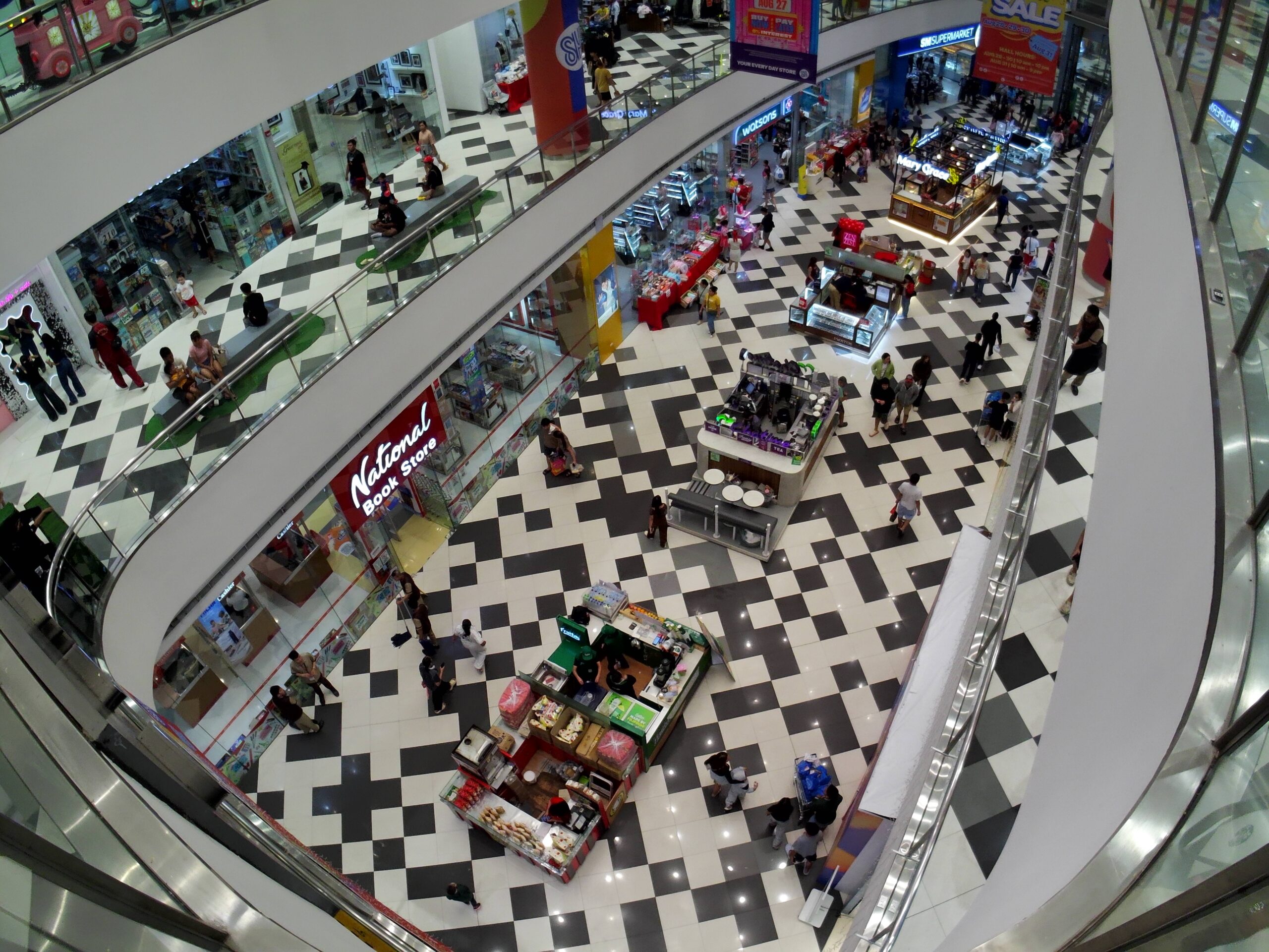 Still under mall lighting
