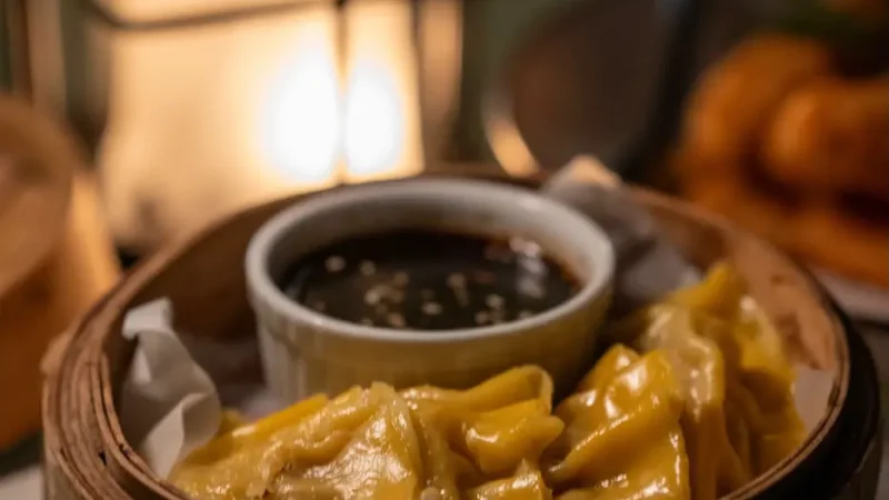 Dumplings with Szechuan sauce